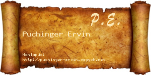 Puchinger Ervin névjegykártya